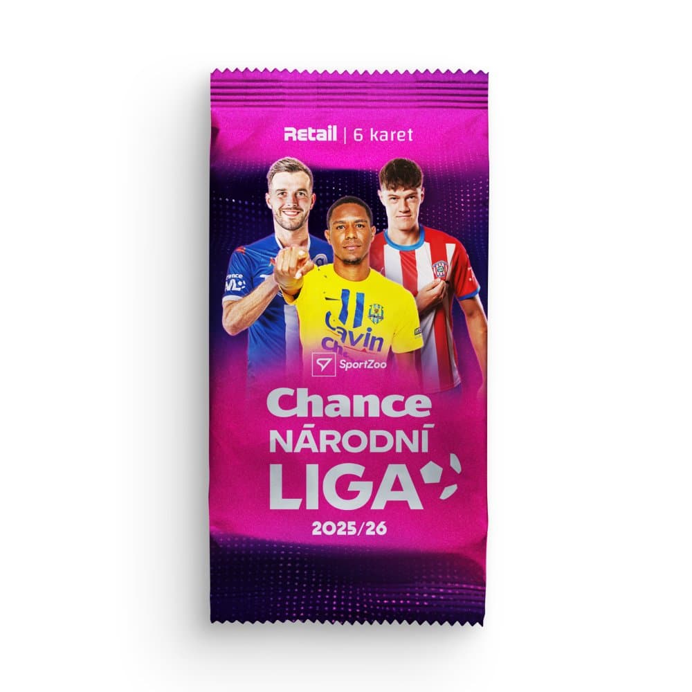 Retail balíček - fotbalové kartičky SportZoo Chance Národní Liga 2025/26